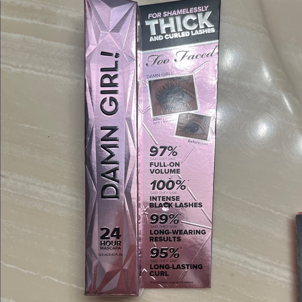 Too Faced Damn Girl Mascara in Shiny Pink